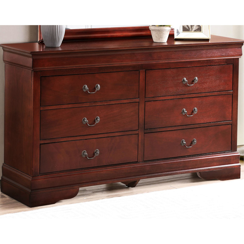 Commode en cerisier riche avec quincaillerie en métal pour la stabilité G02100-d - Style de chambre à coucher traditionnel