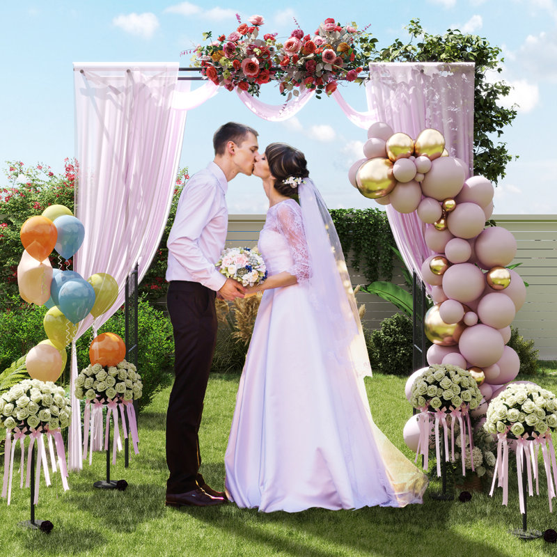 205cm W x 52cm D Metal Arbour, Black