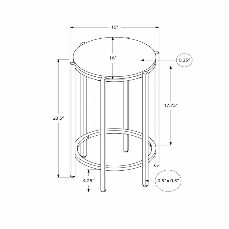 Table d'appoint, bout, ronde, table d'appoint, petite, lampe, table de chevet, stratifié, métal, contemporain