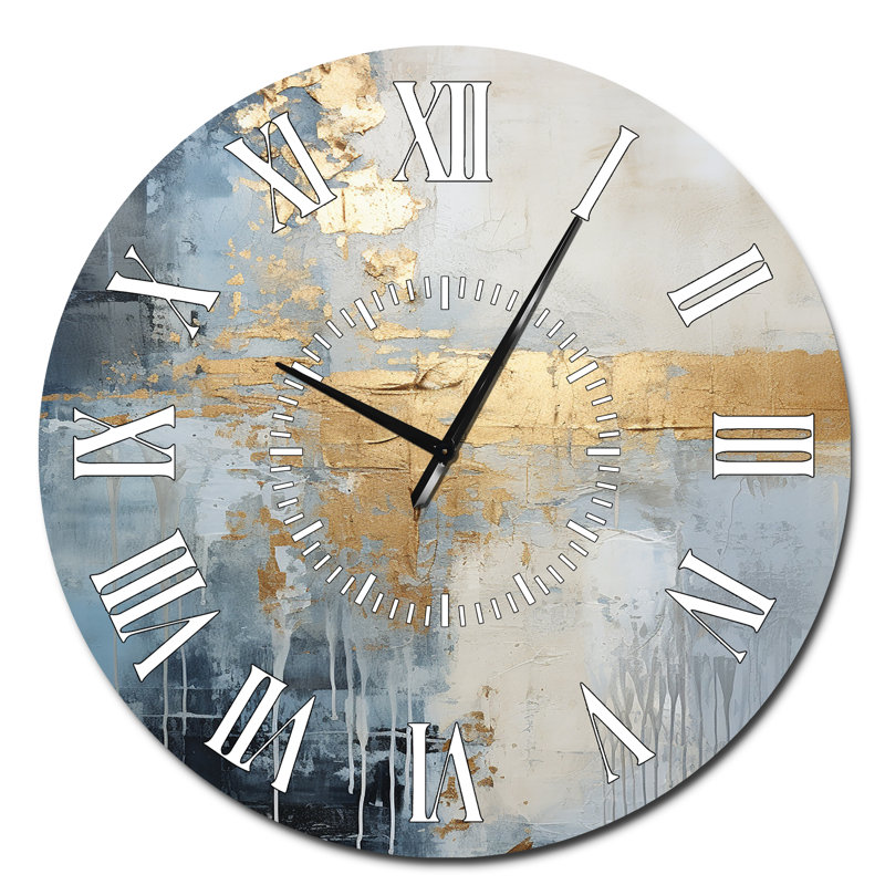 Horloge murale beige et or, Surdimensionné