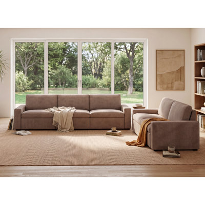 5-Piece Modern Corduroy Upholstered Power Reclining Living Room Set