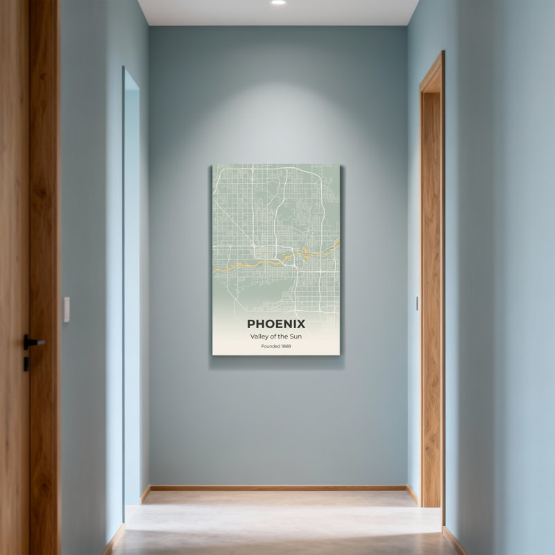 Scénario et paysages urbains, impression de carte de la ville de Phoenix