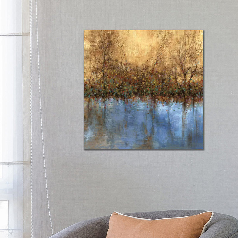 Indigo Landscape by PI Studio - Wrapped Canvas Painting, 66.04 cm H x 66.04 cm W x 1.91 cm D