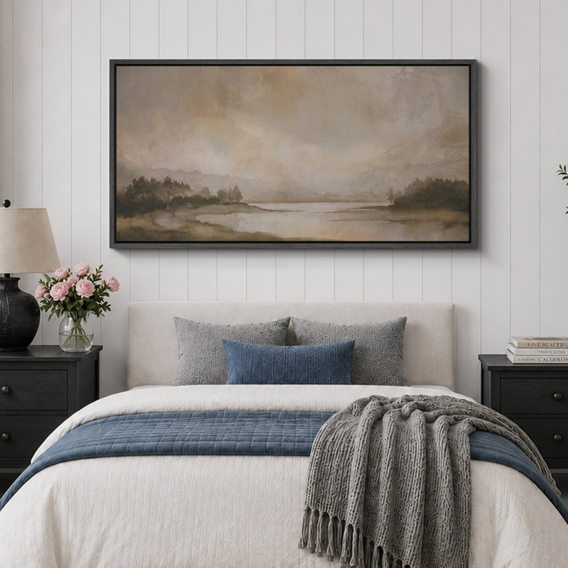 Grande impression sur toile encadrée, impression de paysage abstrait pour la décoration intérieure moderne, H 30 po x l 60 po
