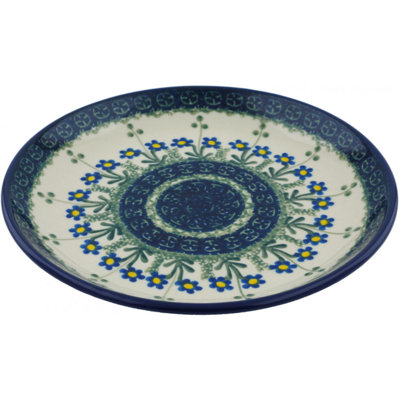 Blue Daisy Circle Polish Pottery 8" Plate