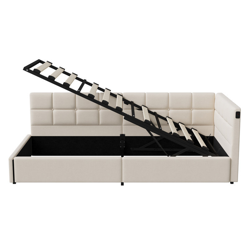 Bed, Beige