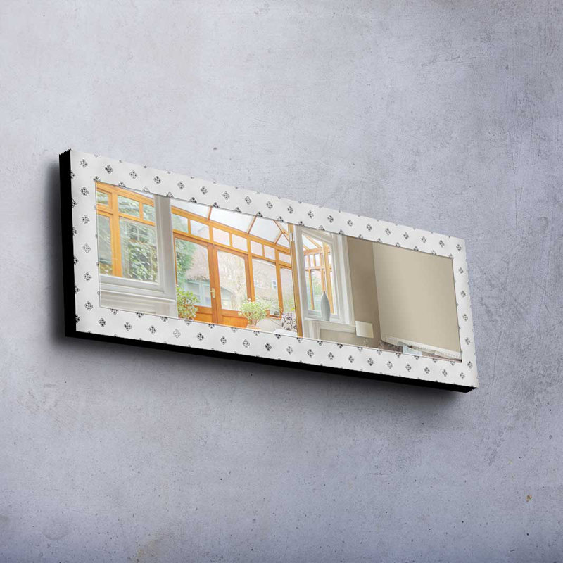 Élégant miroir décoratif avec cadre 100% bois de pin, 15,7 po x 47,2 po | Miroir en verre véritable (épaisseur: 0,2 pouce) | Peinture sur tissu élégante | Idéal pour le salon, la chambre à coucher et le vestibule