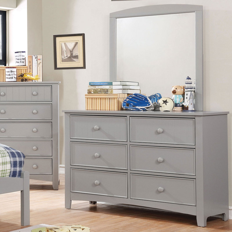 Commode double 6 tiroirs Agnew, Gris