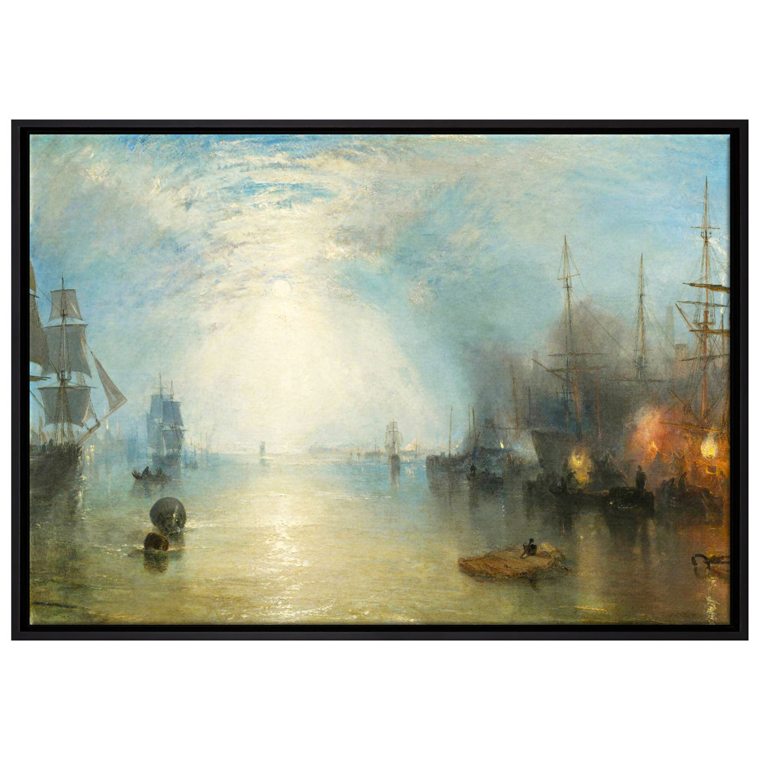 Gerahmtes Leinwandbild Keelmen Heaving in Coals von Moonlight von William Turner