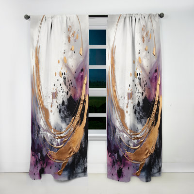 Toochi - Circular Design Solid Marble Art I - Modern Curtain - Velvet Room Darkening - 1 panel