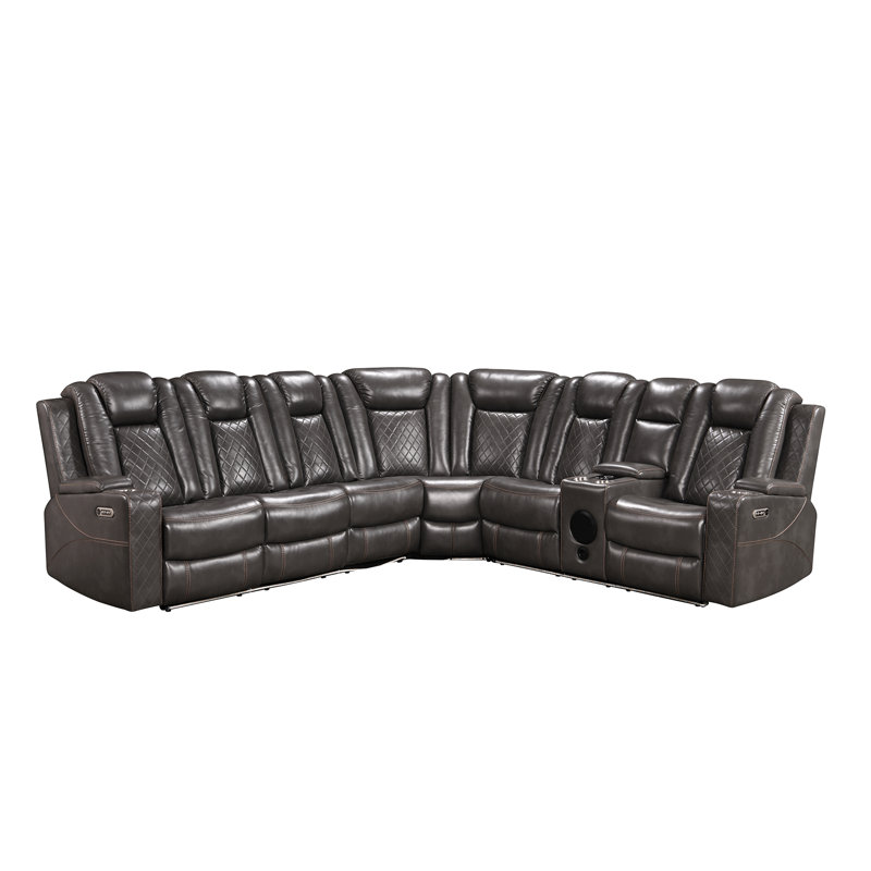 Power Recliner Sectional Gray
