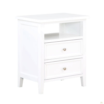 Table de chevet 2 tiroirs Weston White