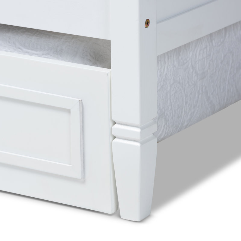 Lit de jour simple avec lit gigogne, Blanc