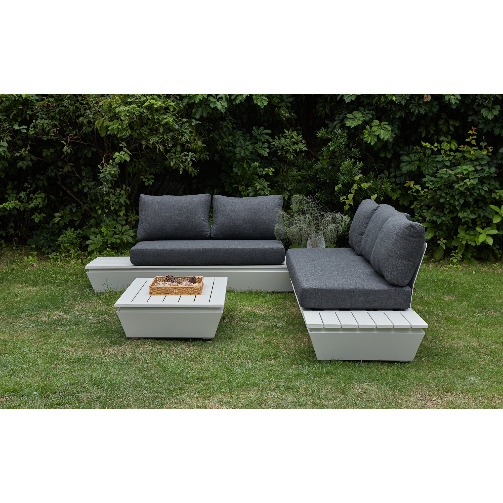 Raymond 5 - Person Patio Conversation Set with Cushions, White