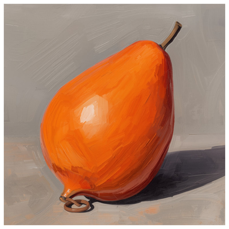 Orange Pear Shape Bath Mat, 34in W x 21in L