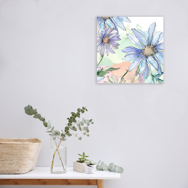 «Wildflower Whimsy: A Botanical Delight» - un chef-d'œuvre d'aquarelle en gros plan - impressions sur toile tendue