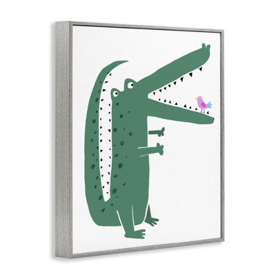 Alligator & Bird Friends Framed Giclee, design by Carla Daly
