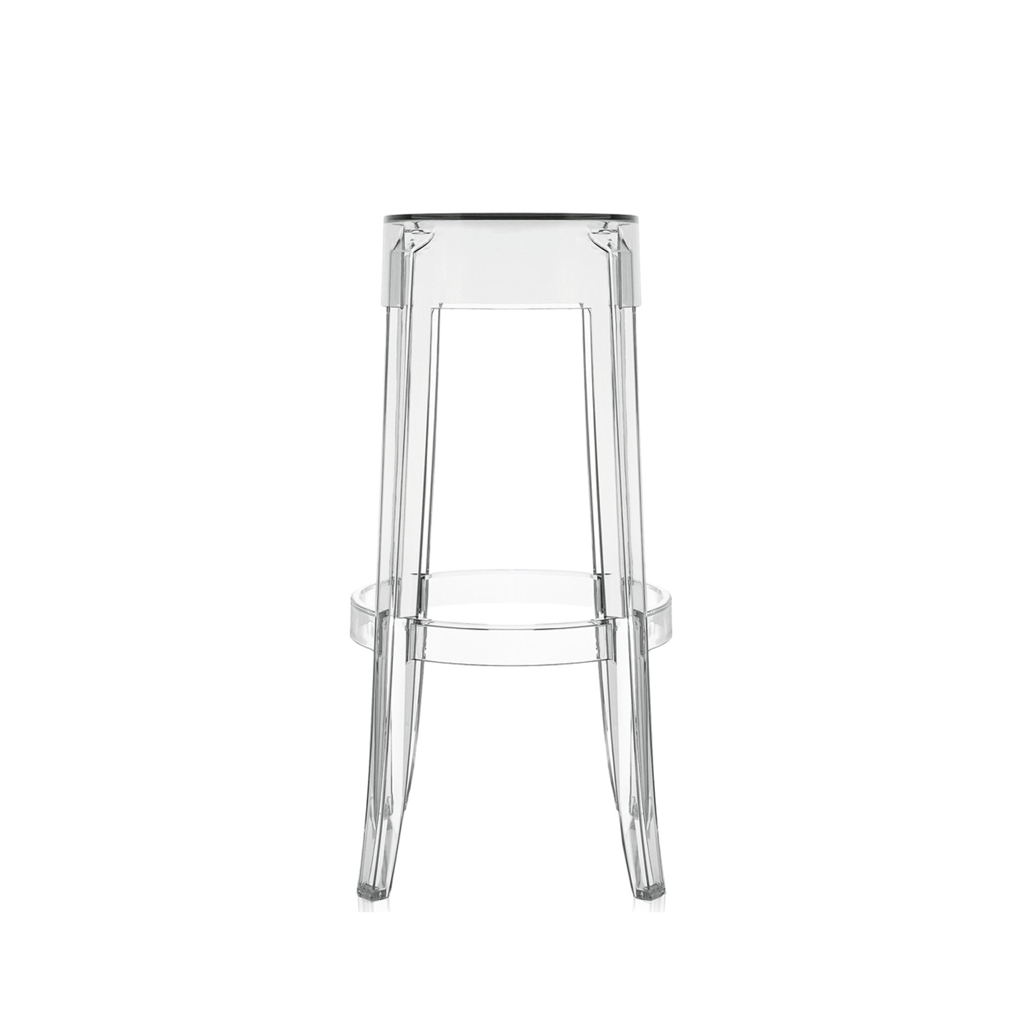 Charles Backless Outdoor Bar Stool, 29.53", Crystal