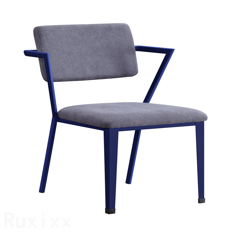 Gray Fabric & Blue Finish Office Chair, Blue