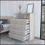 Commode à quatre tiroirs Lagos, une tablette, plateau supérieur, gris clair et blanc-1334728126