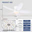 Ventilateur de plafond encastré avec lumière et télécommande-960508405-960508401