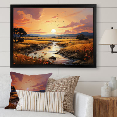 «Prairies Landscape Fusion At Sunset» sur toile