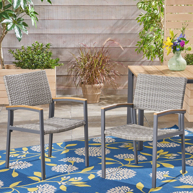 Chaise grise pour l'extérieur - Siège en filet confortable pour dîner dans le jardin