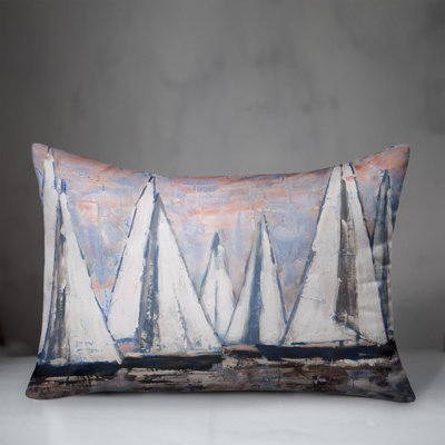  Painterly Sailboats Outdoor Rectangular Pillow Cover & Insert