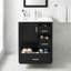 Meuble-lavabo moderne de 24 pouces avec lavabo en céramique, portes à fermeture douce, tablettes à deux niveaux et 3 tiroirs, noir-615779038