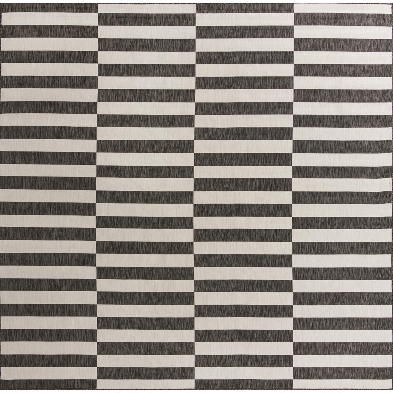 Finkelstein Striped Indoor / Outdoor Rug, Square 13'