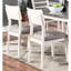 Chaises de salle à manger blanches et grises de 2, avec dossier unique et coussin rembourré pour la cuisine moderne 2 en gris,