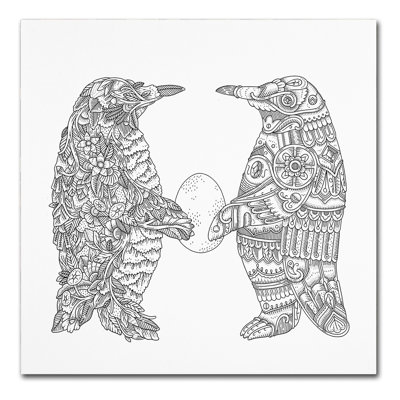 «Penguin Lovers» Chouquer, impression sur toile tendue