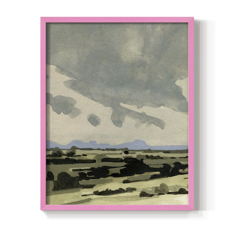 Impression encadrée «Pink Hazy Sky II» - bois massif, Rose, H 10 po x l 8 po