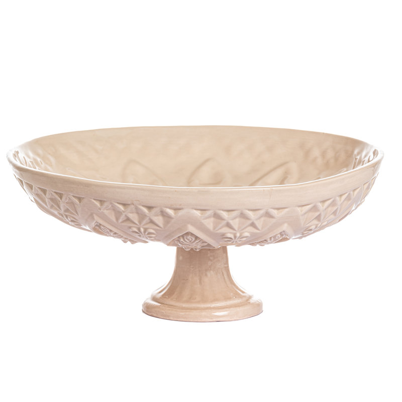 Vintage Inspired Ceramic Ceramic Cake Stand, Beige
