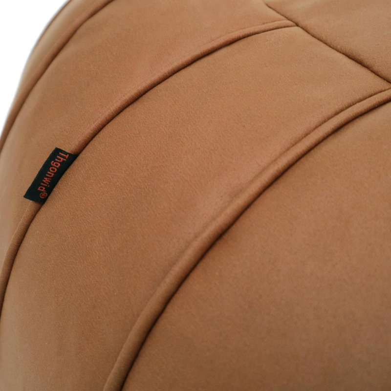 Cohill Upholstered Pouf, Brown Leather Match/Leather