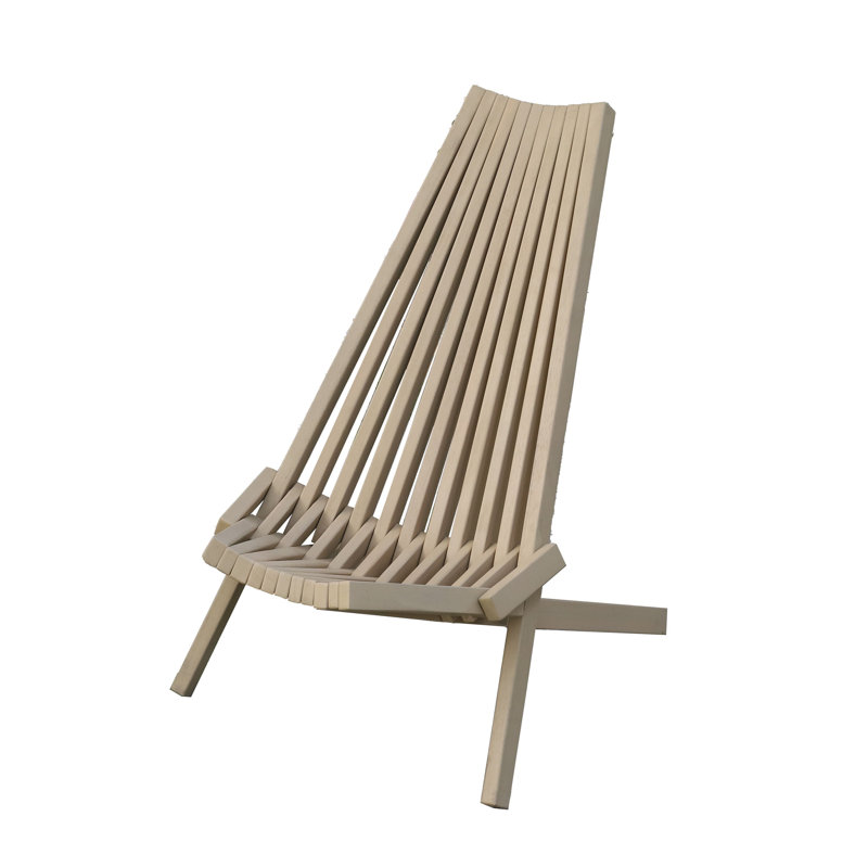 Fauteuil relax en bois d'acacia, finition teck, Beige
