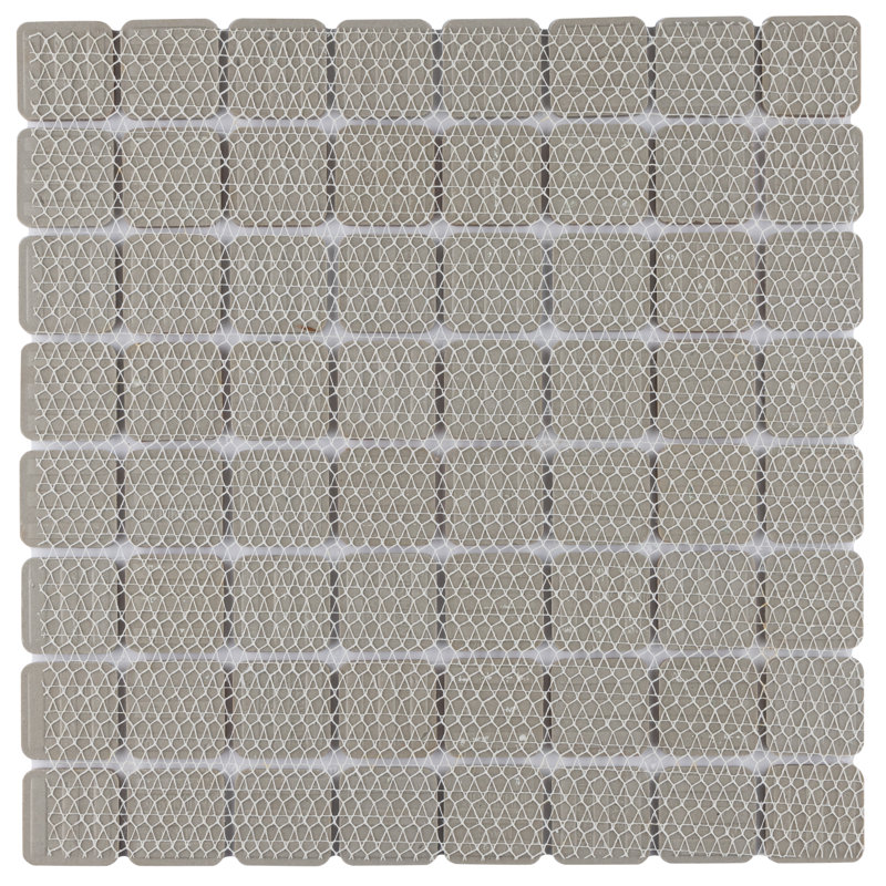 Crystalline Market 1.3" x 1.3" Porcelain Grid Mosaic Wall & Floor Tile, Beige