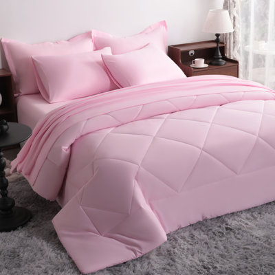 7 Pieces Brushed Microfiber Bed In A Bag Bedding Set Soft Bedding Set