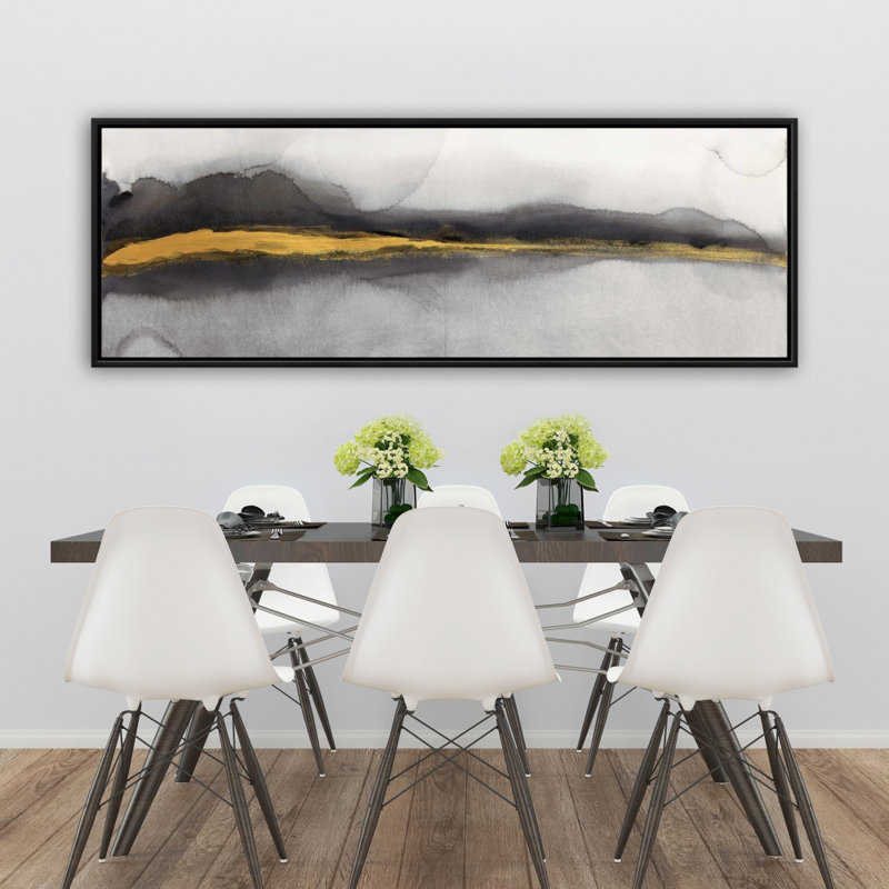 Reproduction abstraite sur toile dorée