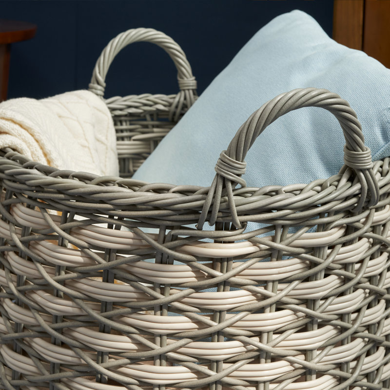 Panier en osier, H 15,7 po x l 18 po x P 18 po