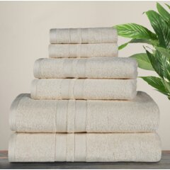 6-Piece Bibb Home Absorbent 100% Egyptian Cotton Towel Set