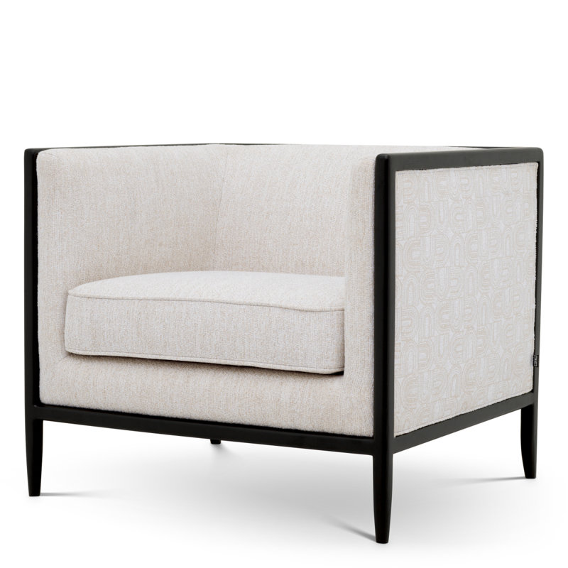 Chair Lauriston Black Finish Ardent Cream Dravon Cream