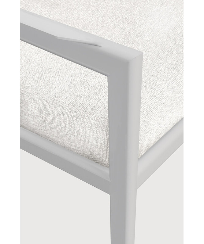 Jack Outdoor Teak Lounge Chair, White/Off White
