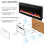 Tempered Glass Electric Fireplace, 42 Inch, 11 Temperature Settings, Infrared Remote Control Recessed Fireplace 42", Glass, Temp 5 Settings Of Flame Speed