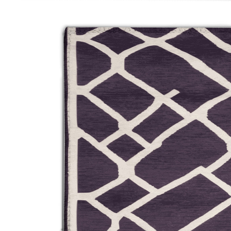 Tapis mauve intérieur et extérieur Trellis, Rectangulaire 2 pi x 3 pi