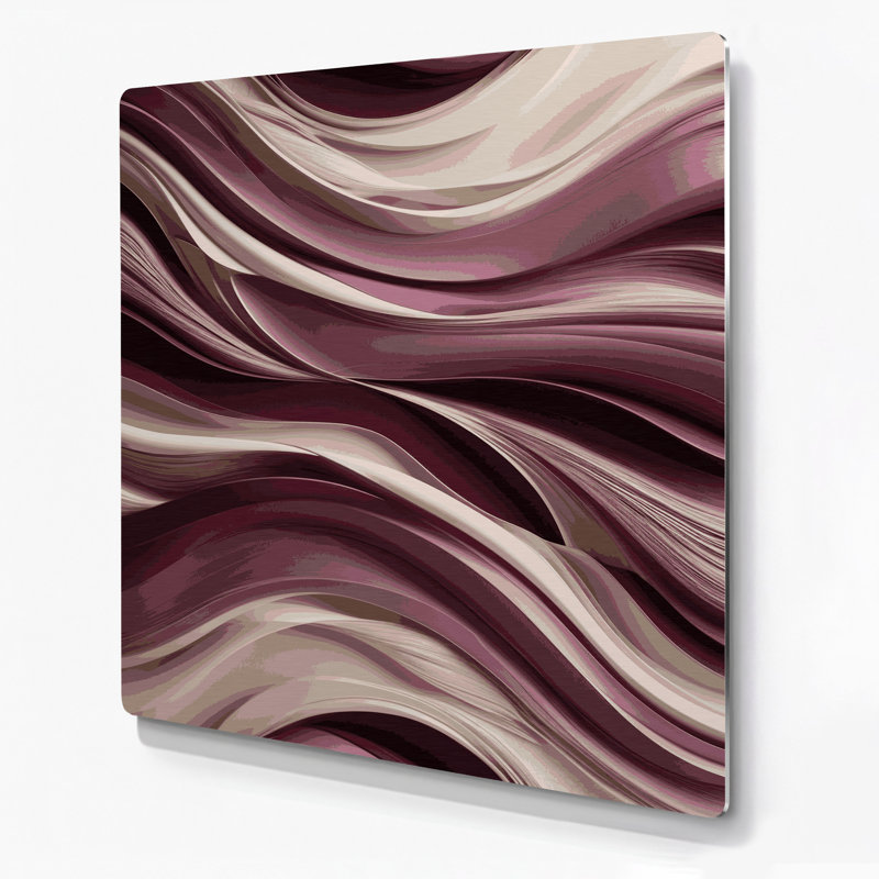 Abstrait paysage 73, art mural en métal rouge, H 32 po x l 32 po