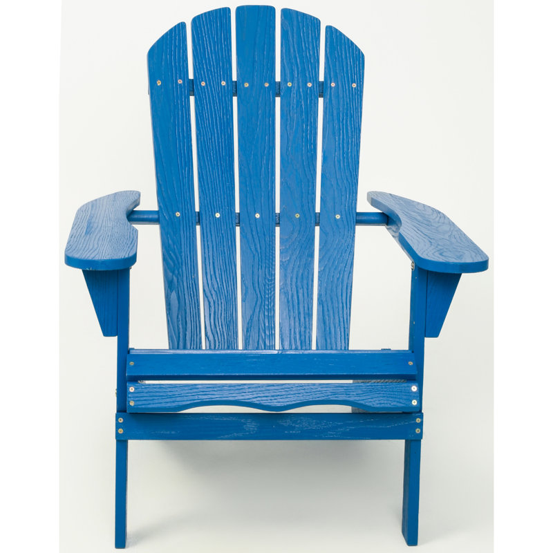Chaise de patio pliante en bois massif avec grain, bleu marine, confortable et, pour le style détente de la pelouse, assise en plein air