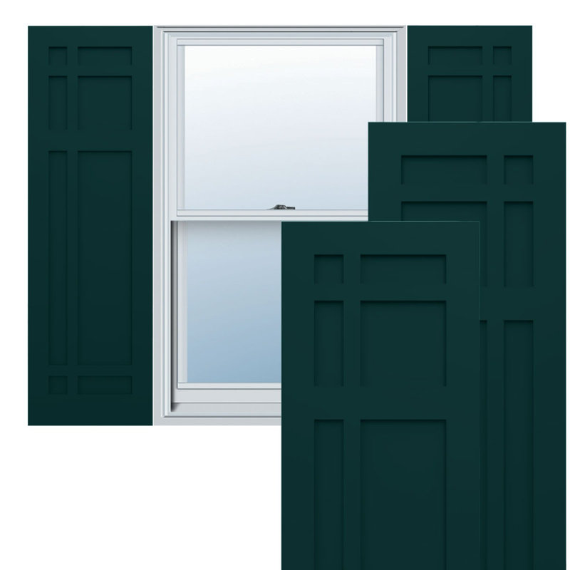 Volets à fixation fixe en PVC True Fit San Juan Capistrano, 15", 26", Vert thermique