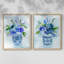 «Blue Bouquet I», reproduction encadrée de qualité supérieure - prête à être accrochée - aucun clou requis - aucun clou requis-581770348-581770350