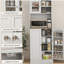 HOMcom Armoire de rangement pour aliments avec four à micro-ondes de 66,5 po avec support à micro-ondes, 8 tablettes réglables, armoire de rangement pour restaurant, blanc